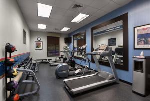 贝尔蒙特蒙特克罗斯贝尔蒙特汉普顿酒店的健身房设有数台跑步机和椭圆机