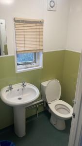 布里斯托The Fox的一间带水槽和卫生间的浴室以及窗户。