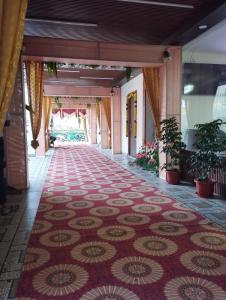 韦洛尔ANNAI RESIDENCY的走廊上铺有红色和白色地毯