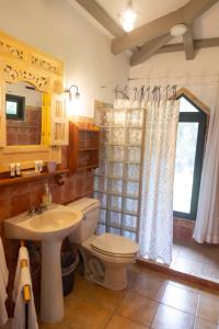 下博克特Hotel Isla Verde的一间带卫生间和水槽的浴室