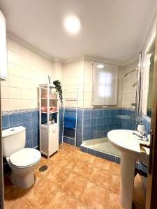 弗里希利亚纳Casa LUNA的浴室配有卫生间、盥洗盆和淋浴。