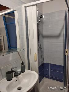 A casa di Pietro的一间带水槽和淋浴的浴室