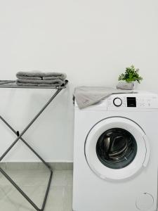 姆西达SUNSHINE SUITS - BRAND NEW APARTMENTS的洗衣机上方有植物