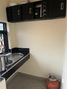GuluBeautiful 1-Bed Apartment in Gulu的厨房配有水槽和台面