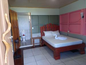 德雷克Bella Vista Corcovado的一间带床的小卧室和一间浴室
