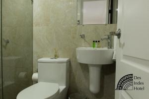 卡塔赫纳DES INDES CARTAGENA的一间带卫生间和水槽的浴室