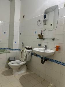 顺化董莱酒店 的一间带卫生间和水槽的浴室