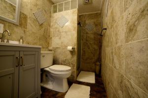 安克雷奇SHALIGOHOMES QUEEN SUITE ON 16TH的一间带卫生间和水槽的浴室