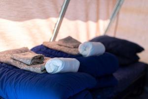 迪基希Country Camp Camping Gritt的蓝色包顶上的两套拳击手套