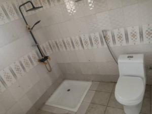 BrufutCostal Road Hideout的浴室配有白色卫生间和淋浴。