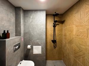 索非亚4 Bdr 2 Bth Netflix Panorama Views的一间带卫生间和淋浴的浴室
