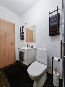 Sanski mostGOLD Apartman的浴室配有白色卫生间和盥洗盆。