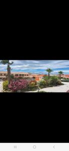 乐巴凯尔斯Villa 6p piscine spa privatif wifi proche des plages的两幅花草图,在一座建筑前