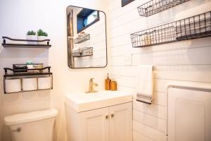 阿尔派恩New Moonlight Ridge-Shipping Container Home的一间带水槽和镜子的浴室