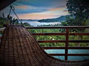 圣维森特The Overlook的湖景阳台的藤制吊床