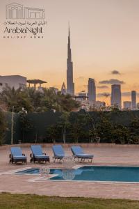 Arabian Nights - Exclusive Villa With Private Pool in Al Hamra Palace内部或周边的泳池