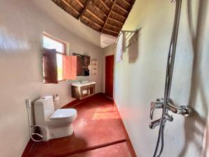 MakuyuniMaasai Eco Boma & Lodge - Experience Maasai Culture的一间带卫生间和淋浴的浴室