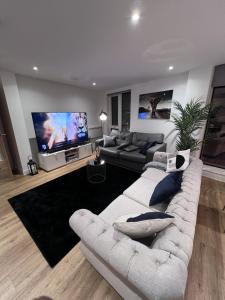 曼彻斯特Drillz Stays的客厅配有2张沙发和1台平面电视