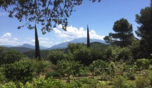 维逊拉洛梅尼L 'Havéli的享有树木和山脉花园的景色