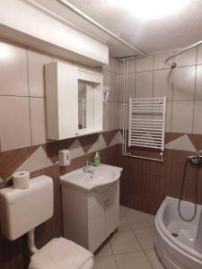 格拉博瓦茨萨拉旅馆的浴室配有白色卫生间和盥洗盆。