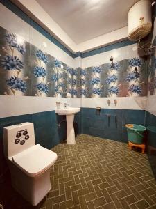 卡索尔Trippy Trails的一间带卫生间和水槽的浴室