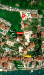 帕里斯特Casa Vita Nova的一条黄色线的公路地图