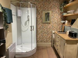 伦敦Hoxton Live/Work Studio的带淋浴和卫生间的浴室。