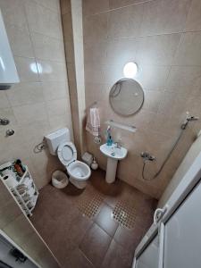 波德戈里察Airport home Radinovic的一间带卫生间和水槽的浴室