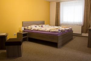 伊赫拉瓦Motel Pávov的一间卧室设有一张床和一个窗口