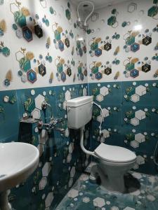 普里JHARANA GUEST HOUSE的一间带卫生间和水槽的浴室