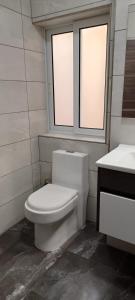 纳杜尔Gozo Spacious 3 Bathroom Apartment的白色的浴室设有卫生间和水槽。