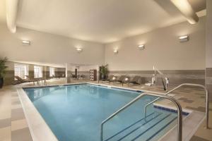 罗斯芒特芝加哥奥黑尔机场凯悦嘉轩酒店的在酒店房间的一个大型游泳池