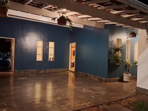 阿拉沙Aconchego的一间空房,墙上挂着盆栽植物