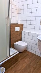 普热梅希尔欧洲酒店的浴室配有白色卫生间和盥洗盆。
