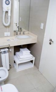 布宜诺斯艾利斯巴提蒙公寓的一间带水槽、卫生间和镜子的浴室