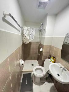碧瑶Burnham Hill Condominium的一间带卫生间和水槽的小浴室