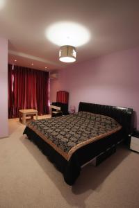 敖德萨Mini hotel in Observatorniy的一间卧室,卧室内配有一张大床