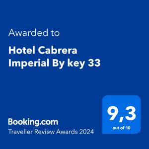 波哥大Hotel Cabrera Imperial By key 33的键盘显示酒店呼叫帝国的屏幕