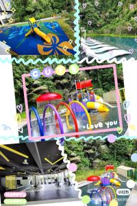 怡保Ipoh cove 米奇黑白家庭的水上乐园图片的拼贴