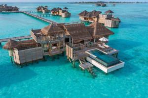 北马累环礁Gili Lankanfushi Maldives的麦芽中的岛屿,水中的房子
