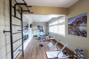 约恩维利Apartamento Central - Andar alto的健身房,室内配有两辆健身自行车