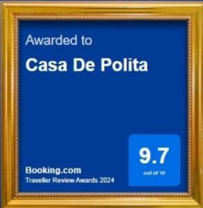 圣安德烈斯Casa De Polita的金框中标牌的照片