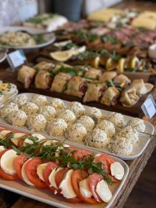 希隆斯克地区扎古热Fregata的托盘上各种食物的自助餐