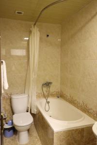 布哈拉Al Bukhari Boutique Hotel的一间带卫生间和浴缸的浴室
