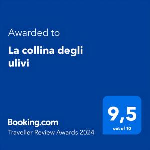 ConocchiaLa collina degli ulivi的蓝色的屏,文本被授予了La coluna深度主义