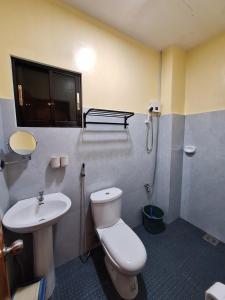 班塔延岛Basilia Guest House的一间带卫生间和水槽的浴室