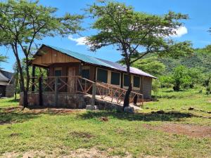 Sekenanikubwa mara safari lodge tent camp的田间中的房子