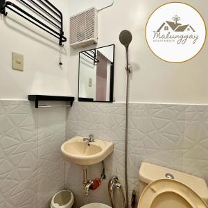 马里韦莱斯Malunggay Apartments的一间带水槽和卫生间的小浴室