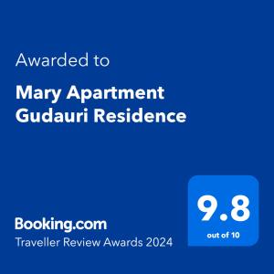 古多里Mary Apartment Gudauri Residence的指定监护人抗灾能力网页的屏幕