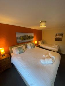 多克雷皇家酒店的酒店客房设有两张床和两盏灯。